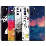 Variety of Huawei P30 Pro Phone Stickers showcasing artistic designs including abstract patterns, space themes, and nature-inspired landscapes.