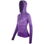 Women's Yoga Zipper Jacket - Purple Gradient Hoodie with Pockets