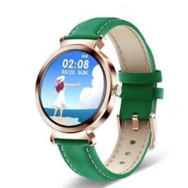 Stylish smart watch designed for women, featuring a sleek design and advanced fitness tracking capabilities.