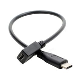 Android Mother to Type-C Transfer Cable with durable black casing and flexible design for easy connectivity.